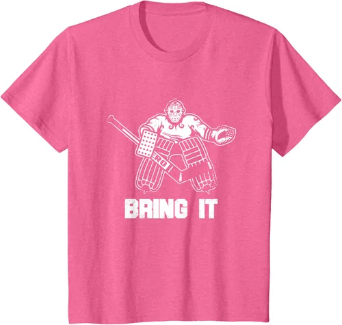 Vista 36 de Divertida camiseta gráfica de ropa de portero de hockey sobre hielo, Negro, S