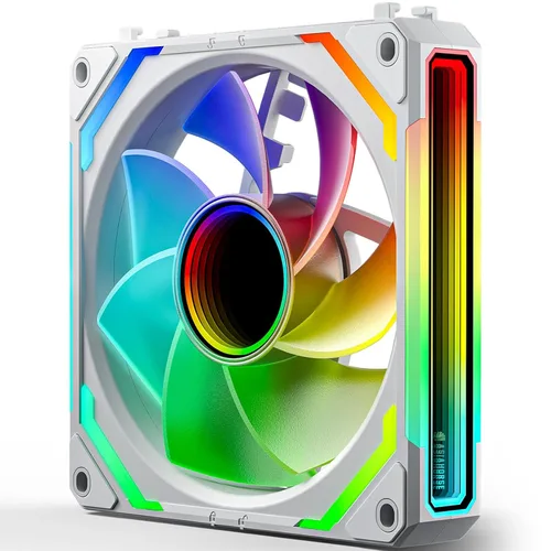 Vista 9 de AsiaHorse COSMIQ - Ventiladores RGB de 120 mm para PC, ventiladores de caja de computadora, ventilador de refrigeración PWM de 5V con conector de 3