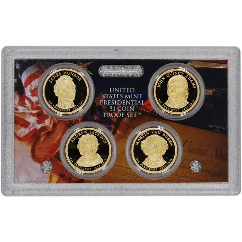 Vista 3 de HOFSM Hall of Fame Sports Memorabilia 2008 S Set de Prueba de Moneda Presidencial de Dólar - 4 monedas - Todas las Monedas de la Casa de la Moneda S