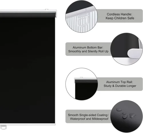 Vista 3 de AOSKY Persianas enrollables opacas para ventanas, sin cordones, para oscurecer la habitación, con aislamiento térmico, fácil de instalar