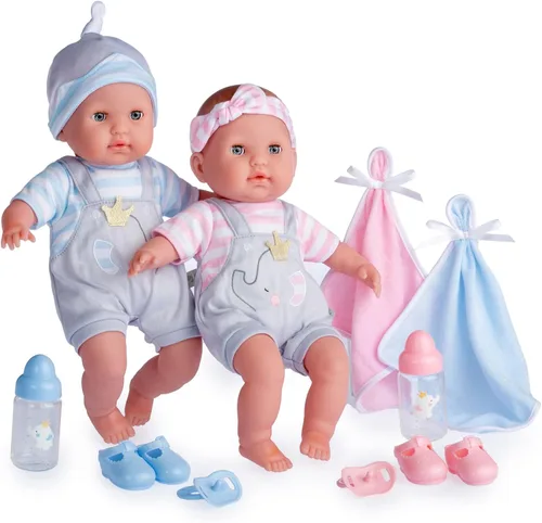 Vista 13 de JC Toys - Berenguer Boutique - Muñeca realista de cuerpo suave de 15 pulgadas con ojos abiertos y cerrados, juego de regalo de 10 piezas