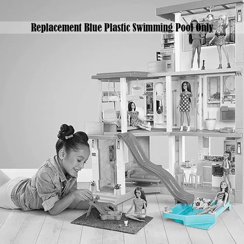 Vista 4 de Pieza de repuesto para Barbie Dreamhouse Playset - GRG93 ~ Reemplazo de piscina de plástico azul