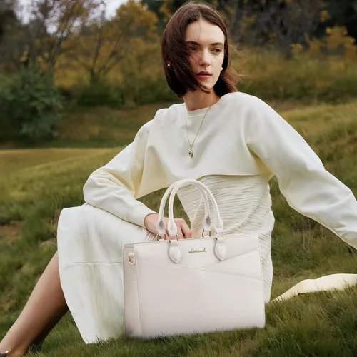Vista 3 de LOVEVOOK Bolsos para mujer, bolsos tipo cartera con asa superior, bolso de mano de cuero negro con cremallera, bolso cruzado con asa superior