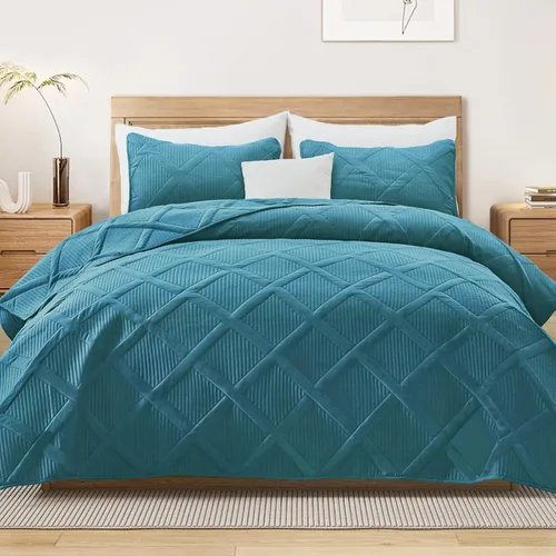 Vista 26 de Exclusivo Mezcla Twin Size Quilt Set, Black Soft Bedspreads with 1 Pillow Sham, Modern Striped Pattern, Lightweight Bedding Set Coverlets for All