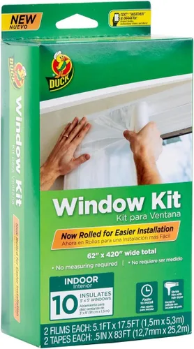 Vista 8 de Duck Kit de aislamiento de ventanas de marca – Kit de sellado de invierno para hasta 10 ventanas – Película retráctil enrollada se corta a medida