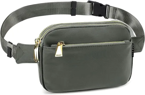 Vista 6 de Zorfin - Riñonera moderna de nailon negro para mujer