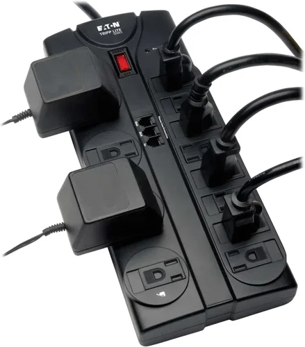 Vista 2 de Tripp Lite HDMI sobre kit para placas de pared extensoras dobles Cat5/Cat6, transmisor y receptor 2 12 enchufes + TEL Negro