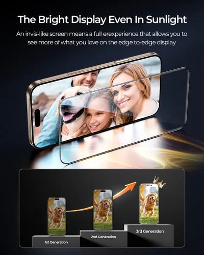 Vista 7 de MRGLAS TOP 9H+ - Paquete de 4 protectores de pantalla de vidrio para iPhone 12 Pro Max, protector de pantalla de privacidad con protector de lente