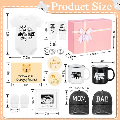 Vista 2 de Regalos para nuevos padres para parejas, regalos para mamá y papá por primera vez, regalos para futuros padres, revelación de género y regalos