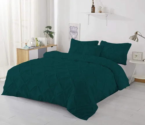 Vista 22 de Lujosa funda de edredón plisada de 1 pieza, tamaño matrimonial/queen (90 x 90 pulgadas), 100% algodón egipcio de 800 hilos, con cierre de cremallera