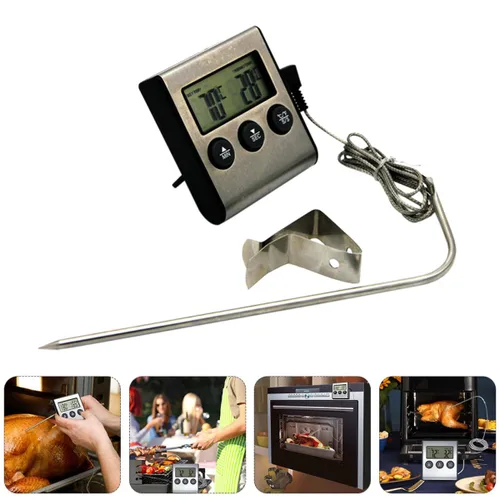 Vista 2 de Practical Kitchen Food Thermometer with Clip Oven Thermometer Accurate Cooking Temperature Gauge for BBQ Meat Baking Household Use