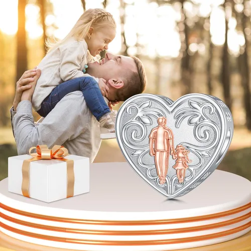 Vista 90 de PROESS Dije para padre, madre e hija, pulsera de plata de ley para pulseras, regalos de cumpleaños, día de San Valentín, para hija, madre, amante