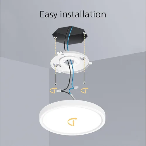 Vista 3 de PHILIPS LED Lámpara de techo de montaje empotrado de 11 pulgadas, paquete de 2 unidades, color blanco seleccionable, níquel cepillado, 1200 lúmenes