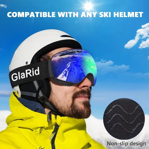 Vista 7 de OTG Ski Goggles PRO, Frameless 100% UV Protection Anti Fog Ski Goggles Men, Snowboard Goggles Men/Women/Adult/Youth