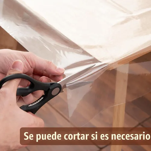 Vista 3 de Mantel protector de plástico transparente de 52x70 pulgadas, impermeable, a prueba de aceite, resistente a las manchas, lavable, cubierta de mesa