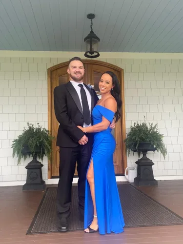 Vista 3 de Vestidos de fiesta de sirena con hombros descubiertos para mujer, vestidos formales de satén para fiesta de noche, vestidos de dama de honor