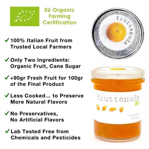 Vista 2 de WellEatable Mermelada de naranja, 100% cítricos frescos italianos, 90% más fruta, más cuchara, menos gelatina (ver videos), orgánico, solo dos