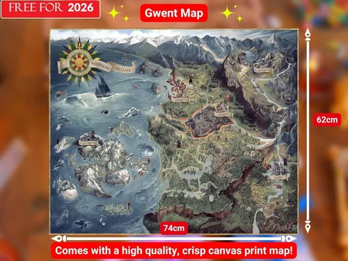 Vista 3 de Cartas Gwent (5 mazos, 527 cartas con 12 cartas de regla). Regalo para Navidad Total de 527 cartas más tapete de juego, mapa.