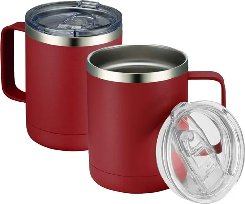 Vista 50 de MEWAY - Taza de café con asa, vaso térmico