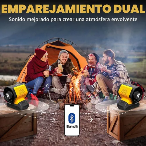 Vista 4 de Altavoz Bluetooth apto para batería DeWALT 20v Max Carga USB-A/C para fiesta de camping en el lugar de trabajo (batería no incluida)