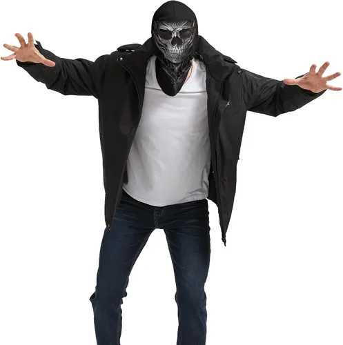 Vista 3 de Obacle Máscara de calavera para Halloween, máscara de cara completa, pasamontañas para invierno y clima frío