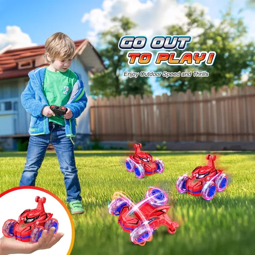 Vista 3 de Coche a Control Remoto, Juguetes para Niños de 4 a 6 años, 6 a 8, 8 a 12 años, Rotación de 360°, 2.4 GHz, Coches RC de Acrobacias Rápidas con Luces