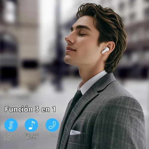 Vista 3 de IAMJOY Auriculares de Traducción de Idiomas, Dispositivo Traductor Bidireccional de 163 Idiomas y Acentos Integrado con 6 Micrófonos, Auriculares