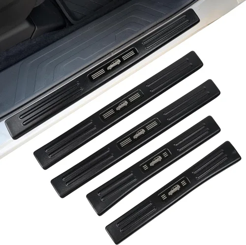 Vista 11 de 4 protectores de umbral de puerta compatibles con Lexus 2015-2021 NX NX200t/NX300/NX300h, accesorios de material plástico ABS negro mate