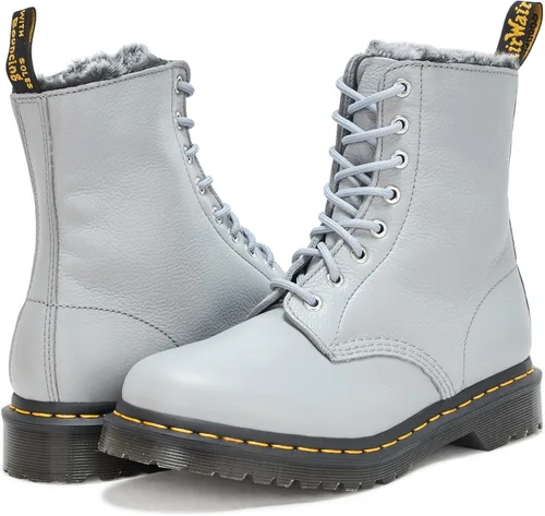 Vista 3 de Dr. Martens Botas de cuero Virginia con forro de piel sintética 1460 para mujer