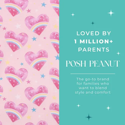 Vista 92 de Posh Peanut Pijamas para niñas, suaves, de viscosa de bambú para niños, pijamas a juego de manga larga para niñas
