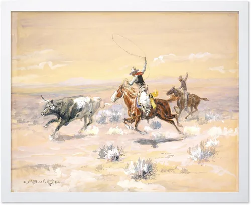 Vista 48 de Poster Master Póster vintage de The Lookout, estampado retro de vaquero, arte occidental, arte del salvaje oeste, arte de equitación, regalo