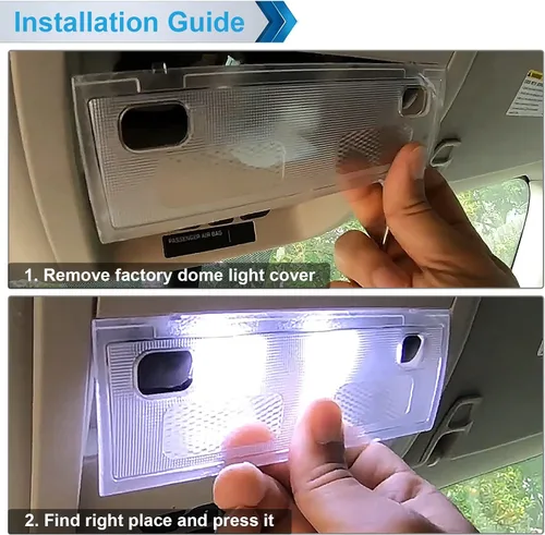 Vista 5 de Cubierta de luz de cúpula de mapa interior, lente transparente, lámpara de lectura de consola superior compatible con Chevy Silverado GMC Sierra
