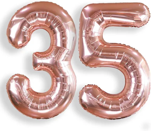 Vista 52 de AULE Globos grandes de 40 pulgadas con números 0 azules, globos grandes de números de aluminio, decoraciones de fiesta de cumpleaños de helio