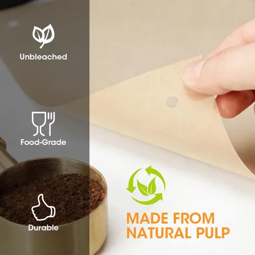 Vista 2 de Aieve 160 filtros de café percolador, papel de filtro perforado sin blanquear para ollas de café eléctricas, filtros percoladores envolventes
