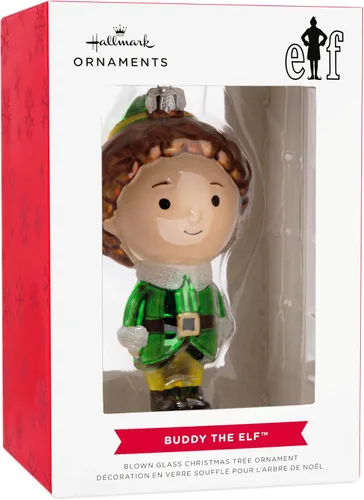 Vista 3 de Hallmark Elf Buddy The Elf - Adorno navideño, vidrio soplado