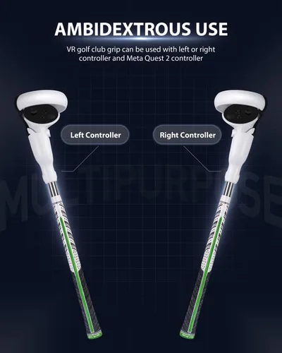 Vista 5 de Amavasion VR Golf Club Handle Accessories Compatible with Meta Oculus Quest 2 Enhance Immersive VR Game Experience (WhiteGreen)