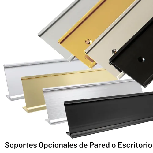 Vista 7 de Placa personalizada nombre de oficina con soporte para pared o computadora, 2 x 8, personalizada