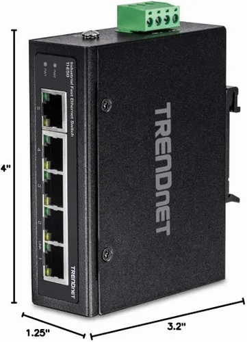 Vista 13 de TRENDnet Conmutador de carril DIN de Ethernet rápido industrial, TI-E50