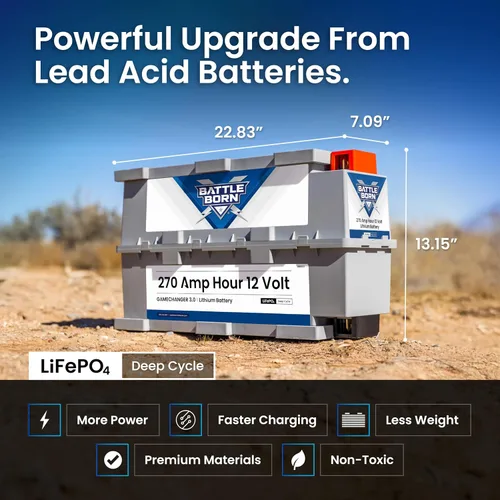 Vista 3 de Batería de iones de litio con calefacción integrada de 270Ah 12V (LiFePO4) para RV, marina, solar y fuera de la red - Tecnología de calefacción