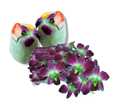 Vista 8 de Miami Fresh Orchid Flower OrchidClub USA Sunne Tropical Loose Bloom Head DIY Lei Food Drink Decor GREEN (50 verde manzana)