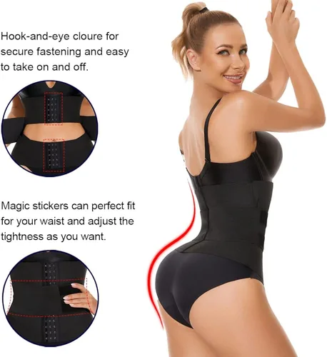 Vista 3 de NINGMI Entrenador de cintura para mujer, faja moldeadora de cintura, control de abdomen, faja moldeadora de cuerpo, faja moldeadora de cintura