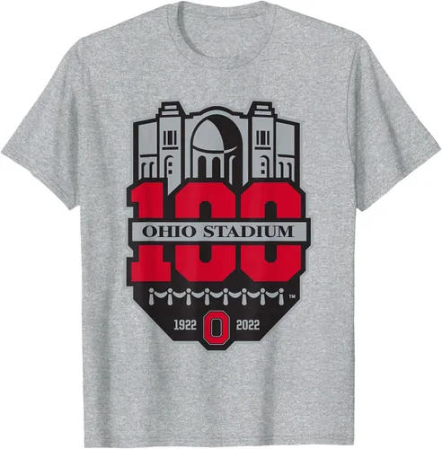 Vista 6 de Camiseta con licencia oficial de los 100 años del logotipo de fútbol del estado de Ohio, Negro
