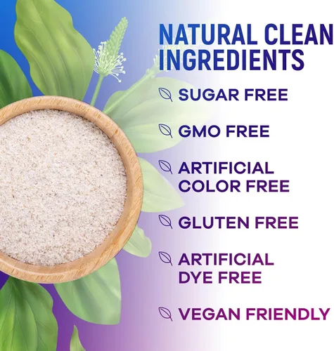 Vista 7 de Cápsulas de cáscara de psyllium – Polvo de cáscara de psyllium premium de 2000 mg por porción suplemento – Píldoras de fibra soluble natural – Apoya