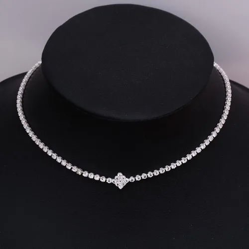 Vista 5 de HONGLU Elegant Bridal Crystal Necklace Earrings Bracelet Set Wedding Jewelry Sets Choker Necklace Prom Formal Costume Accessories for Bride
