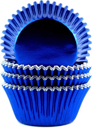 Vista 8 de Moldes de aluminio para cupcakes para fiesta de Halloween, tazas para hornear estándar, 100 unidades (negro)