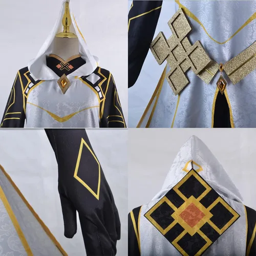 Vista 7 de UPUPCOS ZhongLi Morax Cosplay Juego de disfraz Zhongli Arconte, traje de Halloween Navidad