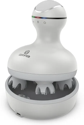 Vista 10 de Comfier - Masajeador eléctrico para cuero cabelludo, impermeable, con múltiples modos de vibración, masajeador de cabeza portátil y manual