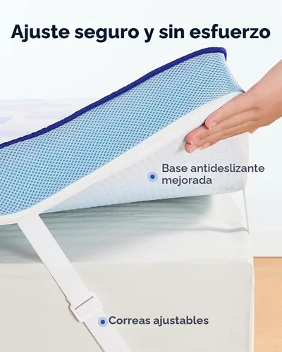 Vista 6 de PERLECARE Cubrecolchón firme de espuma viscoelástica de 3 pulgadas para aliviar el dolor de espalda, protector de colchón con funda de bambú