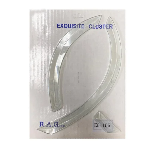 Vista 2 de 10" x 4-1/2" exquisito cristal transparente religioso peces biselado racimo EC155