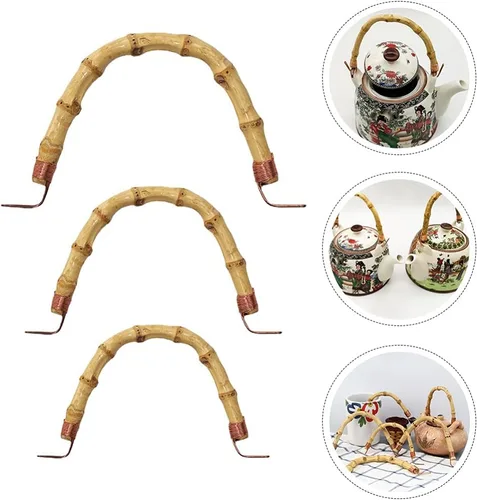 Vista 6 de STOBOK 3 piezas de mango de tetera de ratán, mango de tetera japonesa con cable, repuesto para tetera china, olla de cerámica, ollas de té